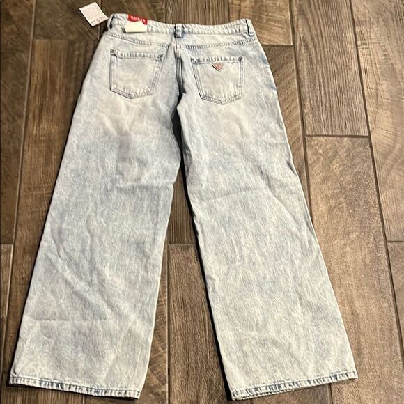 Guess Blue Flare Wide Leg Jeans - Picture 3 of 4